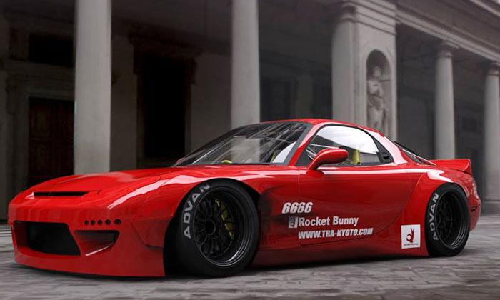 GReddy 1993-1995 Mazda RX-7 X Rocket Bunny FD3S V2 Front Over-Fenders (No Bumper Extensions)
