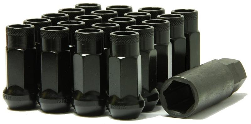 Muteki SR48 Open End Lug Nuts - Black 12x1.25 48mm (32905B)
