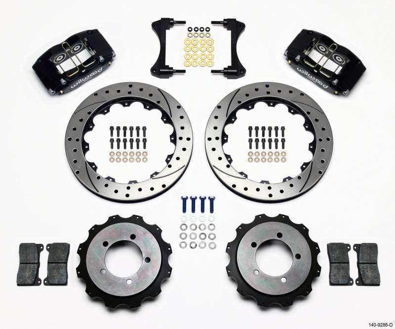 Wilwood Mitsubishi Lancer Evolution VIII Dynapro Radial Rear Big Brake Kit (12.88in) - Black / Drilled & Slotted
