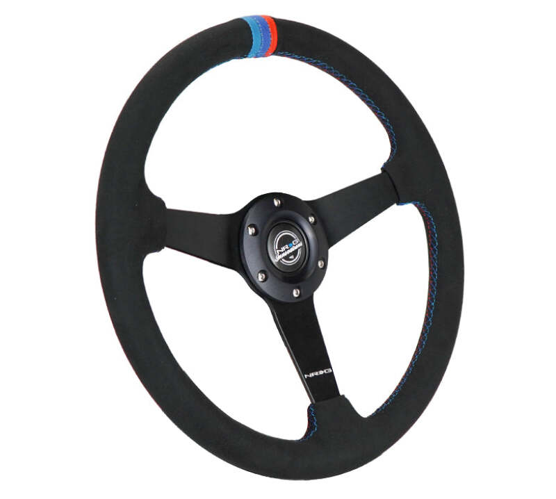 NRG Sport Wheel (350mm) 3 Solid Spokes - 1.5in Deep - Matte Black - Minty Fresh Miata Logo Etched (RST-037MB-SA-M3) - photo 2