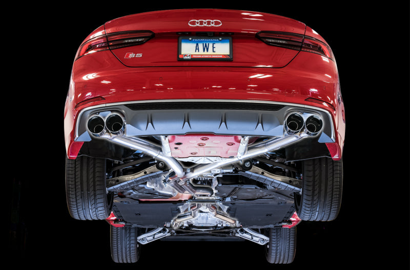 AWE Tuning Audi B9 S5 Sportback Track Edition Exhaust - Non-Resonated (Silver 102mm Tips) - photo 5