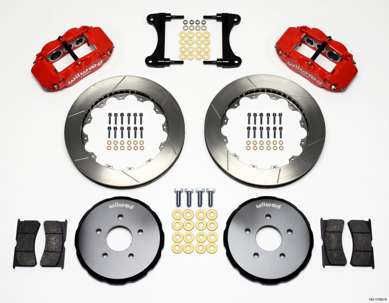 Wilwood 2009-2013 Nissan 370Z / Infiniti G37 Forged Narrow Superlite 6R Front Big Brake Kit (13.06in) - Red / Slotted