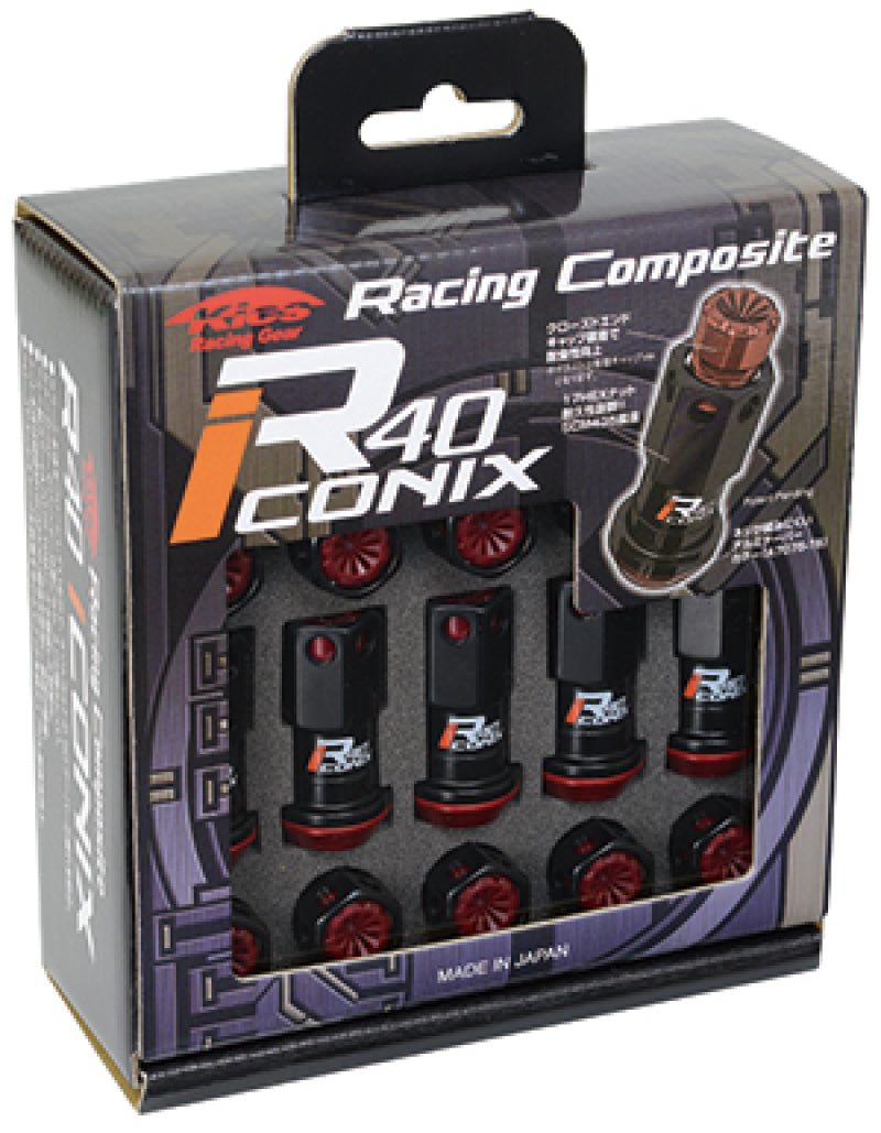 Project Kics 20 Pcs (No Locks) Black R40 Iconix w/ Plastic Cap (Black) - 12x1.50 (WRIF01KK)