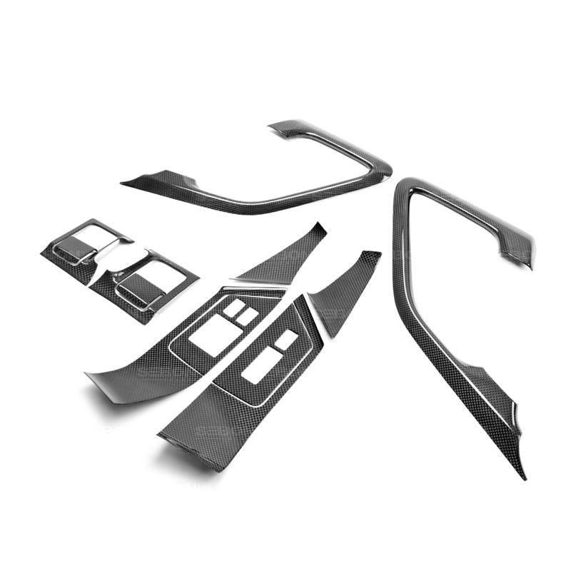 Seibon 2009-2014 Nissan GT-R Carbon Fiber Door Trim Set (12 PCS)
