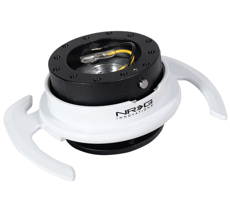 NRG Quick Release Kit - Black Body/ White Ring w/ Handles (SRK-700BK/WT)