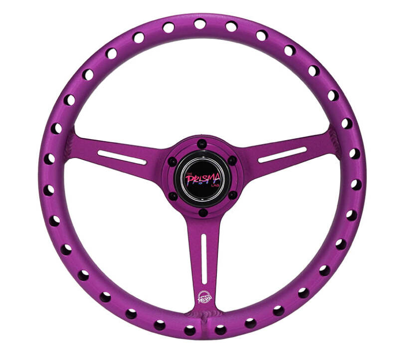 NRG Aluminum Steering Wheel 330mm - Extra Light - Ergonomic Grip - Anadized Purple (RST-072-PP)