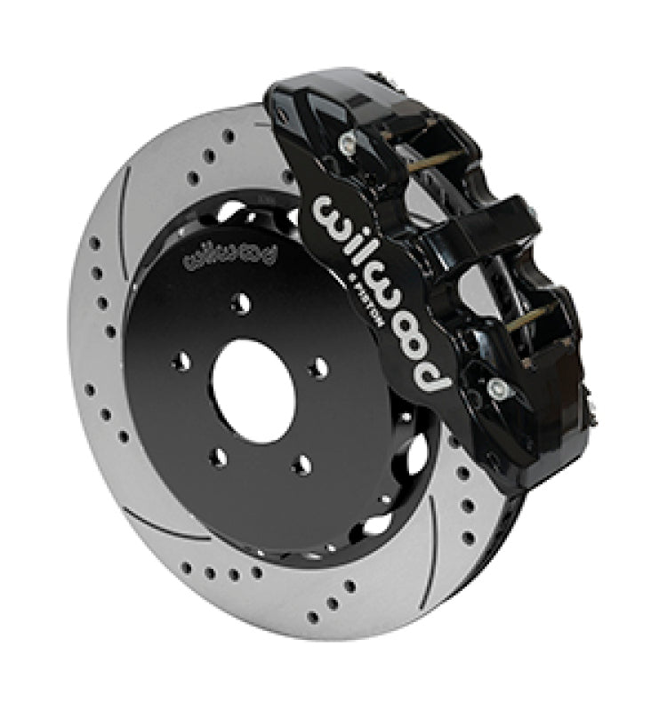 Wilwood 2009-2013 Nissan 370Z / Infiniti G37 Aero6 Front Big Brake Kit - Black / Drilled & Slotted