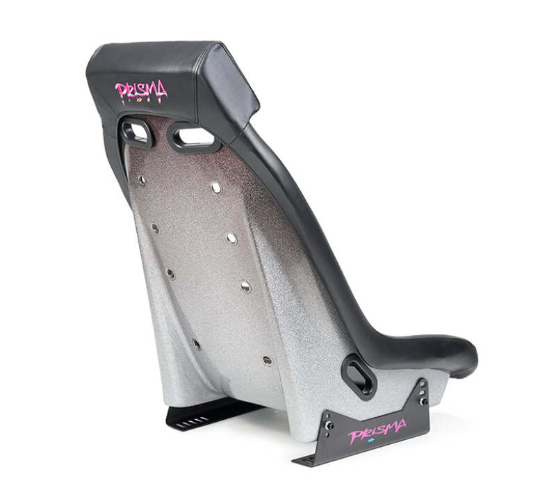 NRG GT Retro Bucket Seat - Black PVC Leather Black Stitching Multicolor Fiberglass Back w/ Glitter (PRI-100BK-H) - photo 2