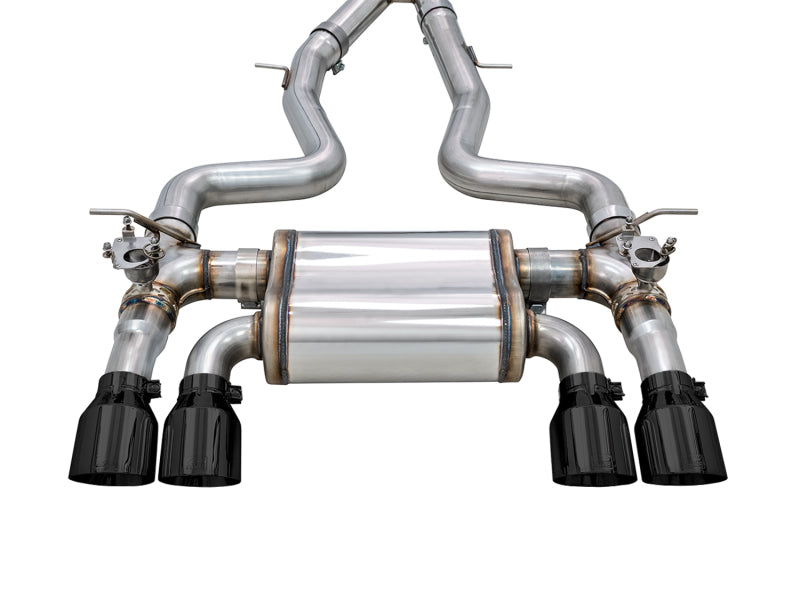 AWE Tuning BMW F8X M3/M4 SwitchPath Cat-Back Exhaust - Diamond Black Tips - photo 2
