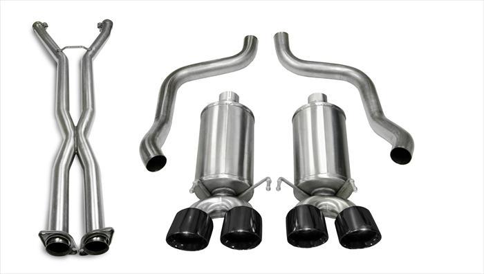 CORSA Performance 2006-2008 Chevrolet Corvette C6 (A/T) 2.5in Xtreme Cat-Back Exhaust - 3.5in Black Twin Tips - photo 4