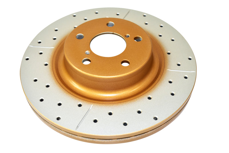 DBA Scion FR-S / Subaru BRZ (2013-2021) Street Series Drilled & Slotted Front Brake Rotor, Gold Hat (DBA650X)