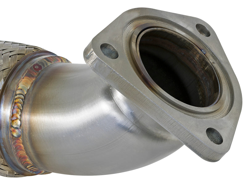 aFe Twisted Steel 3in Rear Down-Pipe/Mid Pipe 2017+ Honda Civic Type R I4 2.0L - photo 5