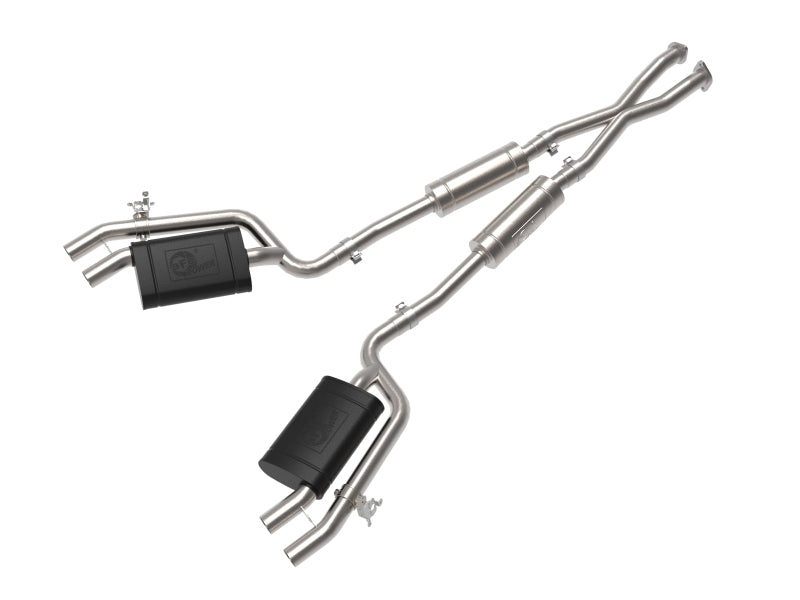 aFe Gemini XV 2.5in 304 Stainless Steel Cat-Back Exhaust with Cut-Out 2018-2022 Kia Stinger V6 3.3L