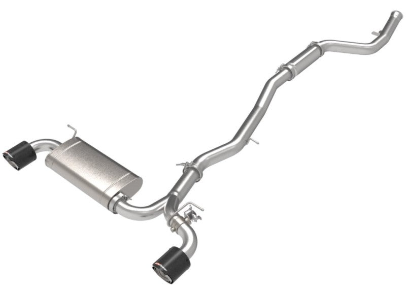 aFe POWER Takeda 2021 Toyota Supra 2.0L 2.5in-3in 304 Stainless Steel Cat-Back Exhaust with Carbon Tips