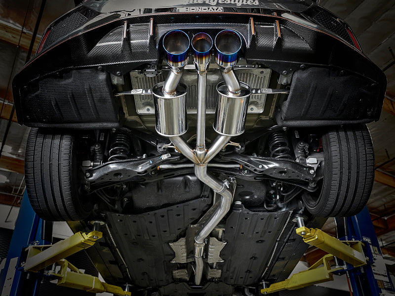 aFe Takeda 3in 304 Stainless Steel Cat-Back Exhaust with Blue Flame Tips 2017+ Honda Civic Type R I4 2.0L - photo 6