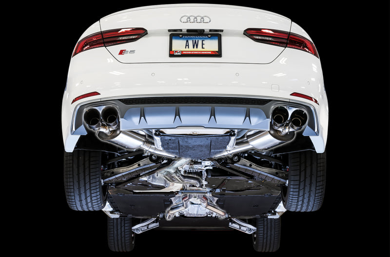AWE Tuning Audi B9 S5 Sportback Touring Edition Exhaust - Non-Resonated (Black 102mm Tips) - photo 6
