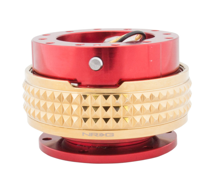 NRG Quick Release Kit - Pyramid Edition - Red Body / Chrome Gold Pyramid Ring (SRK-210RD/CG) - photo 2