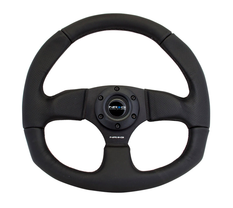 NRG Reinforced Steering Wheel (320mm Horizontal / 330mm Vertical) Leather w/ Black Stitching (RST-009R)