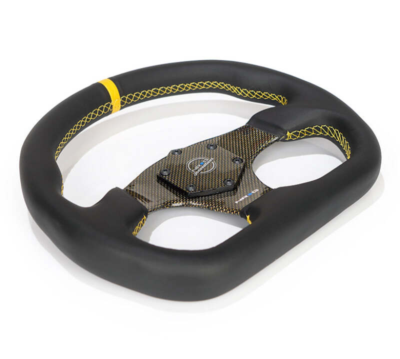 NRG Carbon Fiber Flat Bottom Steering Wheel (320mm) Green CF Center w/ Green Stitch/Center Mark (RST-024CF/GN) - photo 5