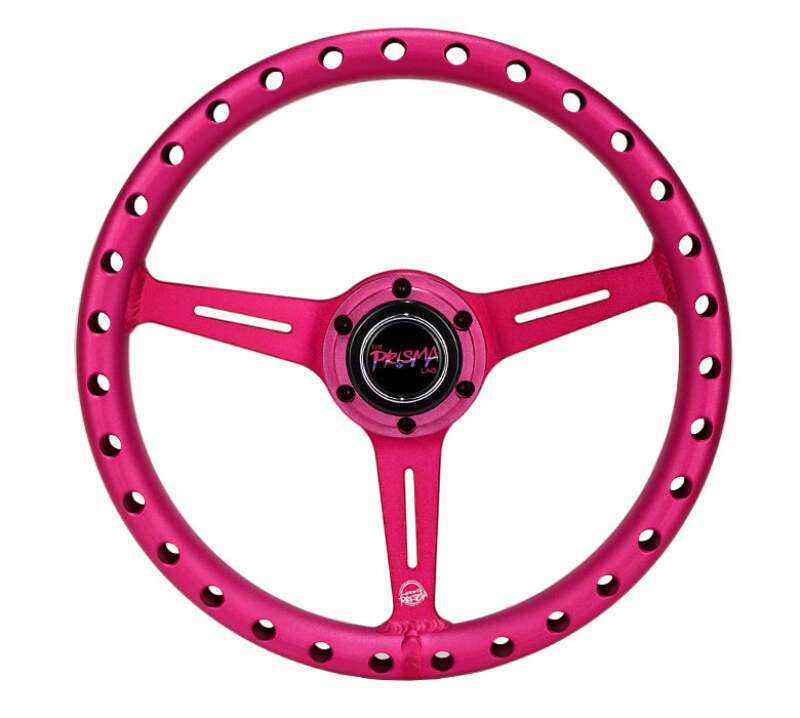 NRG Aluminum Steering Wheel 330mm - Extra Light - Ergonomic Grip - Anadized Pink (RST-072-PK)
