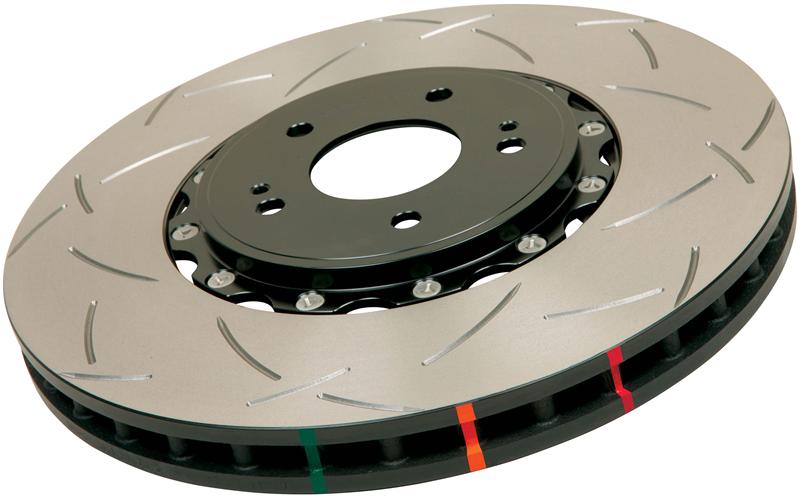 DBA Ford Mustang (S197) 5000 Series T3 Slotted 2-Piece Front Brake Rotor, Black Hat (DBA52127BLKS)