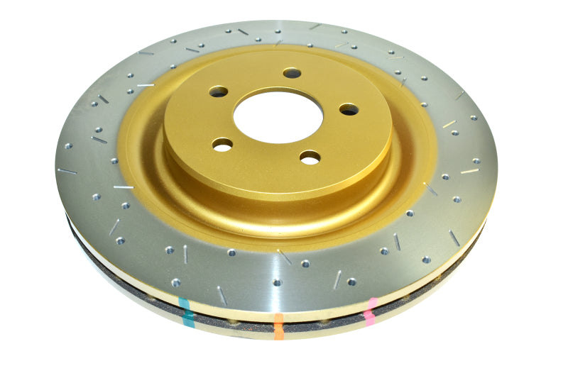 DBA Subaru Impreza WRX STI (GD) 4000 Series XS Drilled & Slotted Rear Brake Rotor, Gold Hat (DBA4656XS-10)