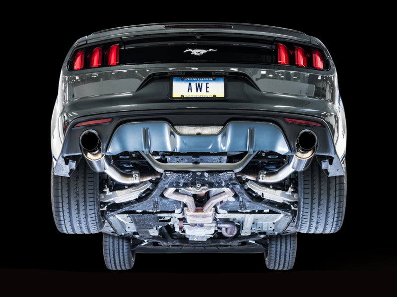 AWE Tuning S550 Mustang EcoBoost Axle-Back Exhaust - Touring Edition (Diamond Black Tips) - photo 4