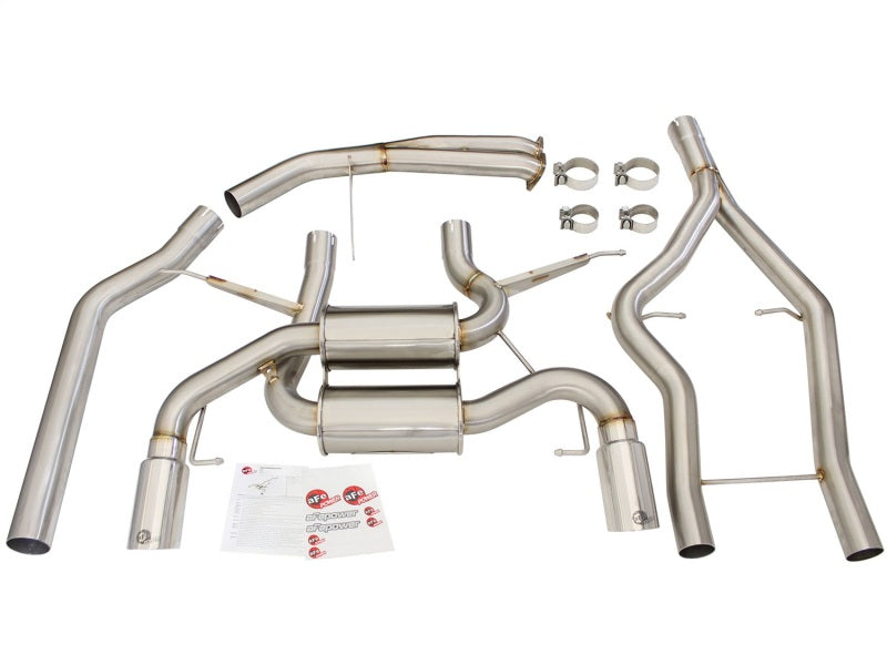 aFe MACH Force-Xp 304 Stainless Steel Polish Tip 3.0in-2.5in Dia Cat-Back Exhaust 2011-2013 BMW 335i (E90/E92) 3.0L
