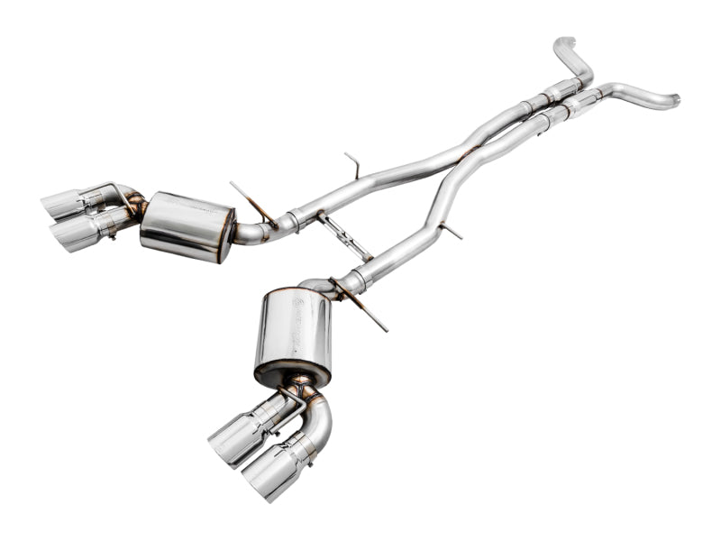 AWE Tuning 2016-2019 Chevrolet Camaro SS Res Cat-Back Exhaust - Touring Edition (Quad Chrome Silver Tips)