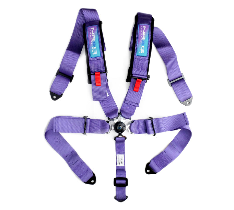 NRG SFI 16.1 5-Point 3 Inch Seat Belt Harness with Pads / Cam Lock - Purple (SBH-B6PCPP)