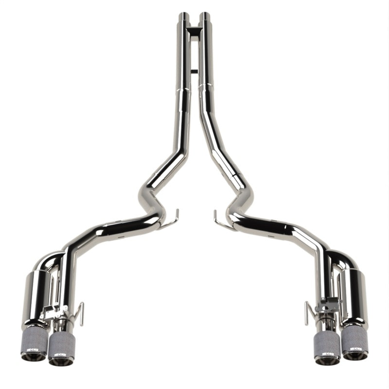 Kooks Headers 2018-2024 Ford Mustang GT 5.0 3in. Valved Shotgun Cat-Back Exhaust - Carbon Tips - photo 2