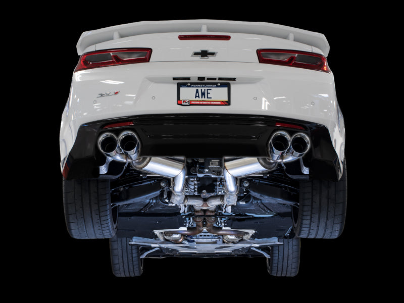 AWE Tuning 2016-2019 Chevrolet Camaro SS Axle-Back Exhaust - Touring Edition (Quad Chrome Silver Tips) - photo 2