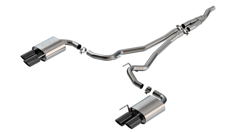 Borla 2024 Ford Mustang Ecoboost 2.3L ATAK Cat-Back Exhaust Black Chrome with Quad Tip - Non-Active