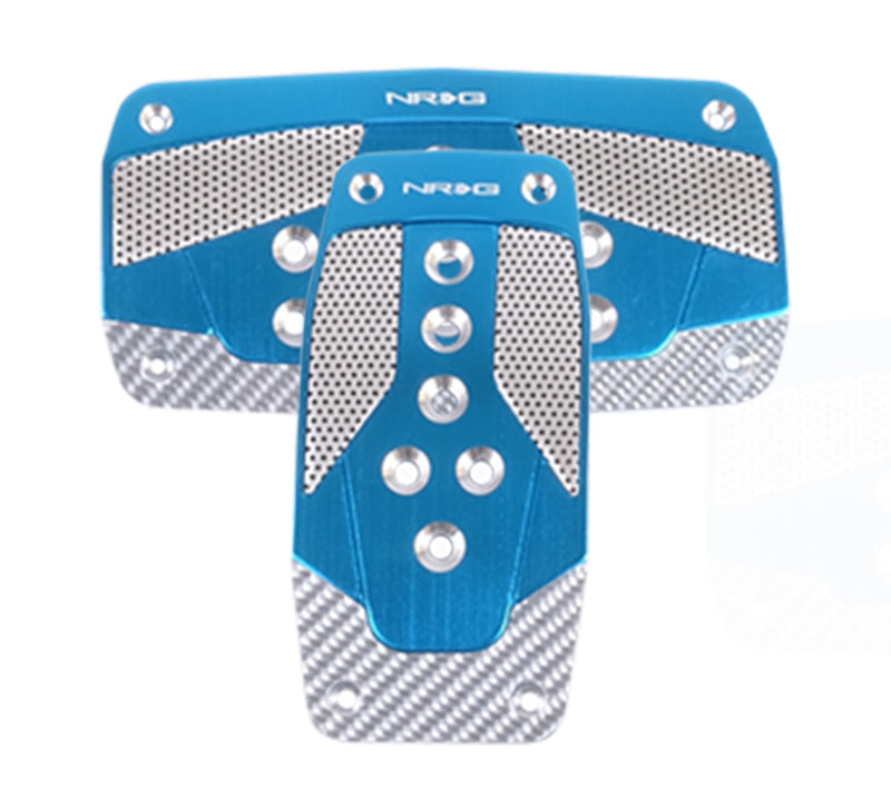 NRG Aluminum Sport Pedal A/T - Blue w/ Silver Carbon (PDL-450BL) - photo 2