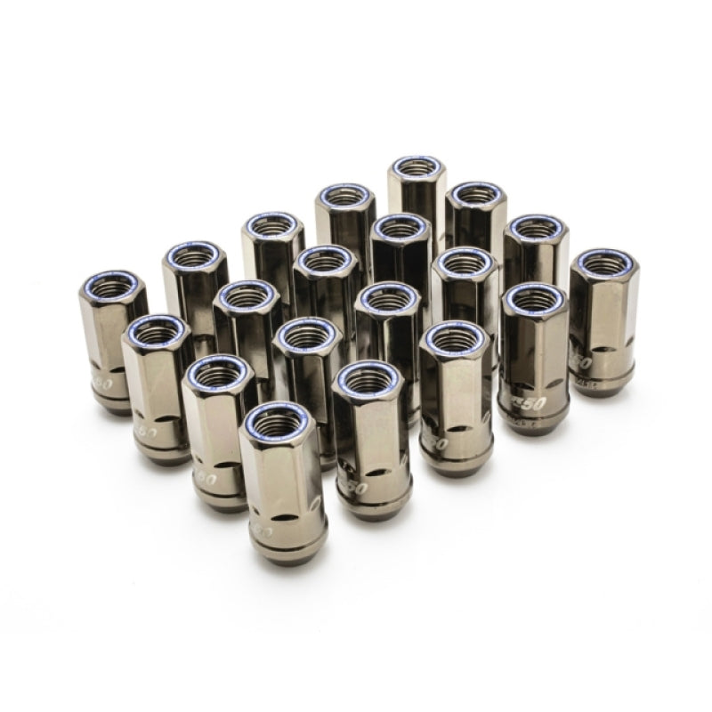 Muteki HR50 Open End Lug Nuts - Titanium Chrome w/ Blue Ring 14x1.50 (HR5007TU)
