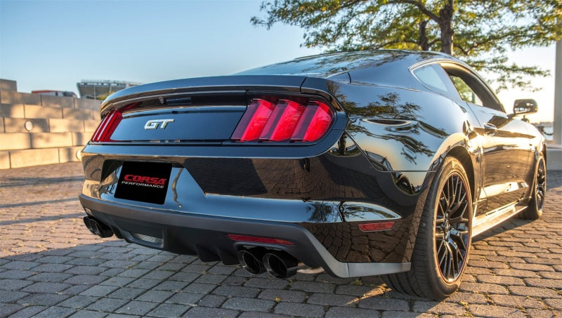 CORSA Performance 2015-2017 Ford Mustang GT 5.0 3in Cat-Back Exhaust Black Quad Tips (Xtreme) - photo 3
