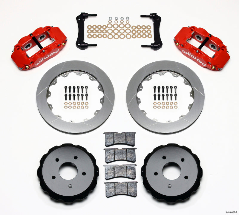 Wilwood 1997-2004 Chevrolet Corvette C5 / Z06 Forged Narrow Superlite 4R Rear Big Brake Kit (12.88in) - Red / Slotted
