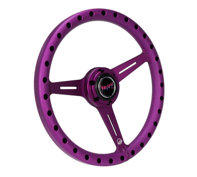 NRG Aluminum Steering Wheel 330mm - Extra Light - Ergonomic Grip - Anadized Purple (RST-072-PP) - photo 2