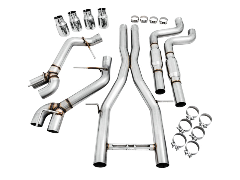 AWE Tuning 2016-2019 Chevrolet Camaro SS Resonated Cat-Back Exhaust - Track Edition (Quad Chrome Silver Tips) - photo 2