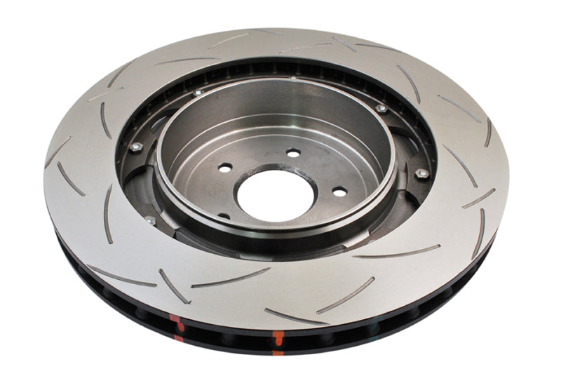 DBA Nissan GT-R (R35) 5000 Series T3 Slotted 2-Piece Rear Brake Rotor, Black Hat (DBA52321BLKS)