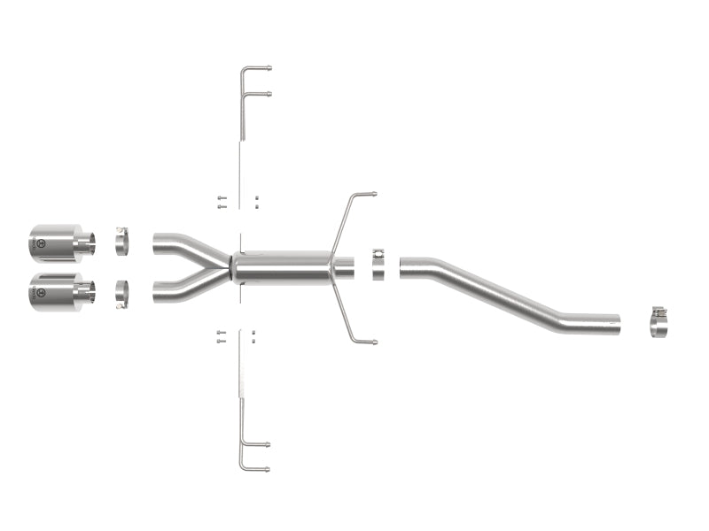 aFe Takeda 2.5in 304 Stainless Steel Axle-Back Exhaust System 2017-2019 Honda Civic Type R L4-2.0L - Polished Tip - photo 2