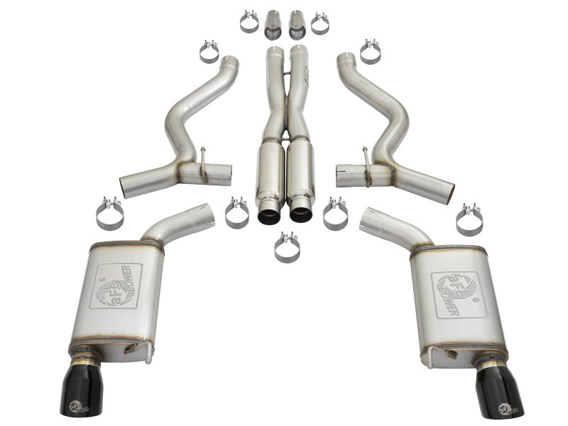 aFe MACH Force-Xp 3in 304 Stainless Steel Loud Tone Cat-Back with Black Tips 2015-2017 Ford Mustang V6-3.7L/V8-5.0L - photo 6