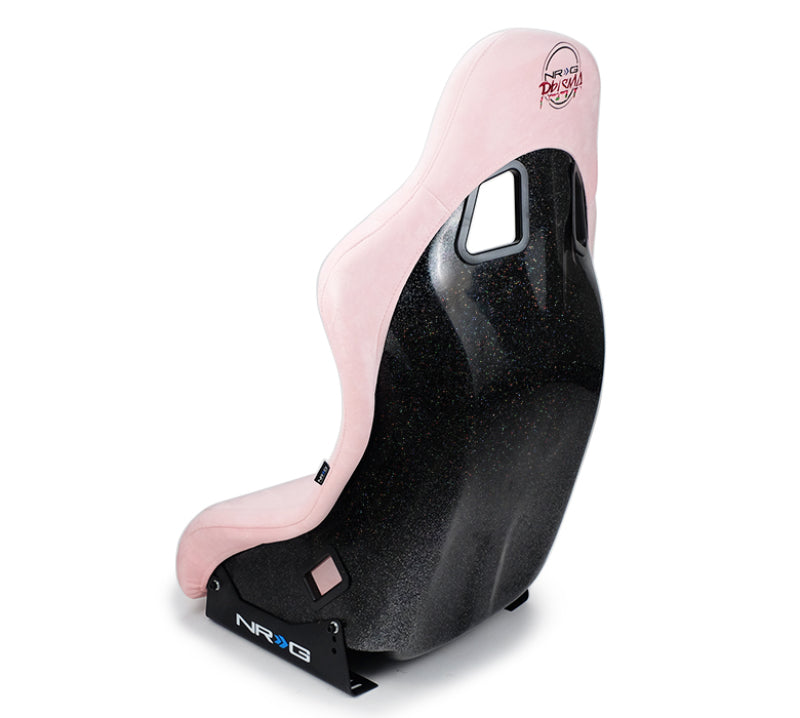 NRG FRP Bucket Seat Prisma Edition w/ Pearlized Back and Pink Alcantara