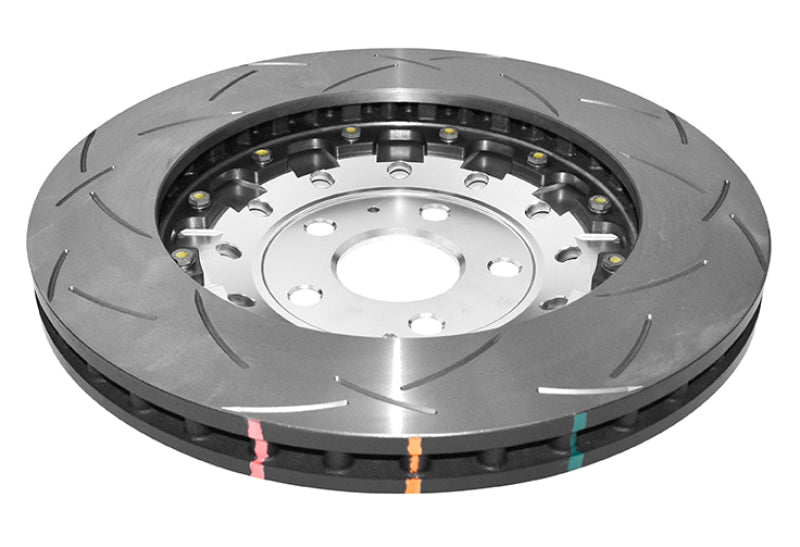DBA Audi TT RS 5000 Series T3 Slotted 2-Piece Front Brake Rotor, Silver Hat (DBA52842SLVS)
