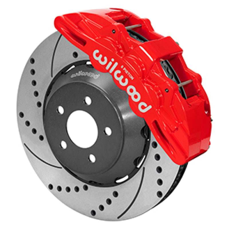 Wilwood 2015-2023 Ford Mustang SX6R Front Big Brake Kit (15in) - Red / Drilled & Slotted