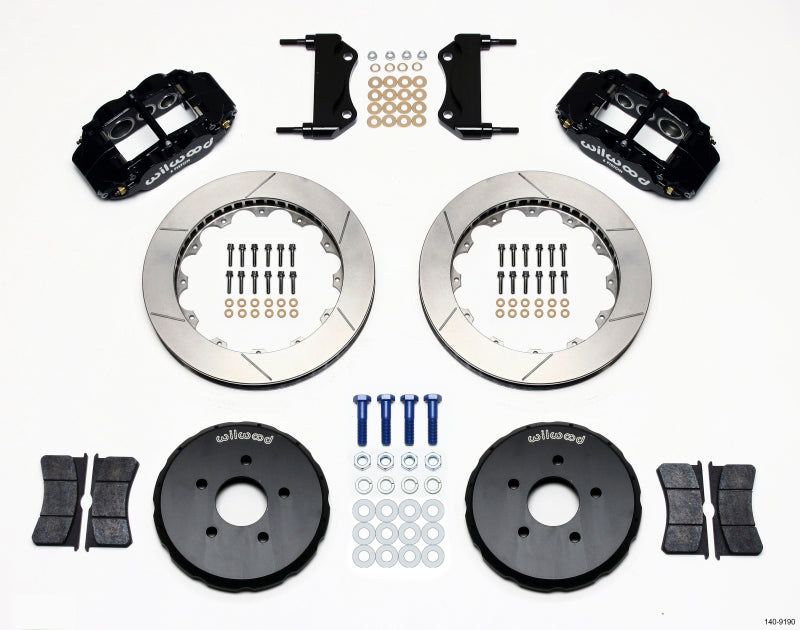 Wilwood Nissan 350Z / Infiniti G35 Forged Narrow Superlite 6R Front Big Brake Kit (13.06in) - Black / Slotted