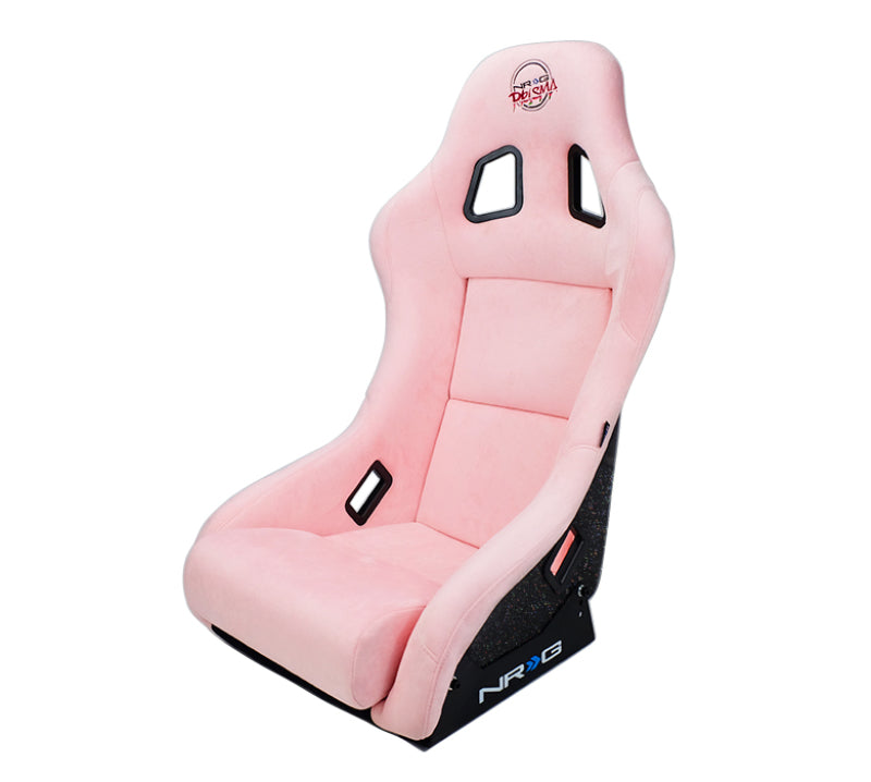 NRG FRP Bucket Seat Prisma Edition w/ Pearlized Back and Pink Alcantara