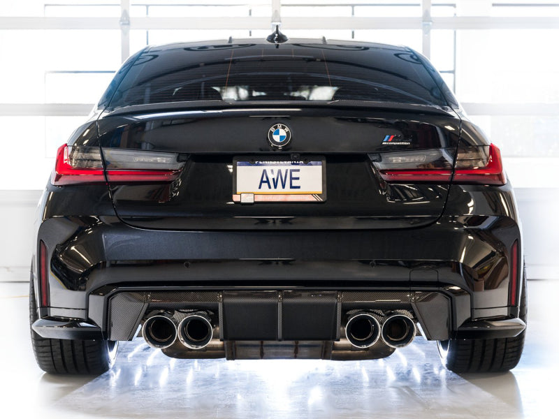 AWE Tuning SwitchPath Cat-Back Exhaust for BMW G8X M3/M4 - Chrome Silver Tips - photo 5