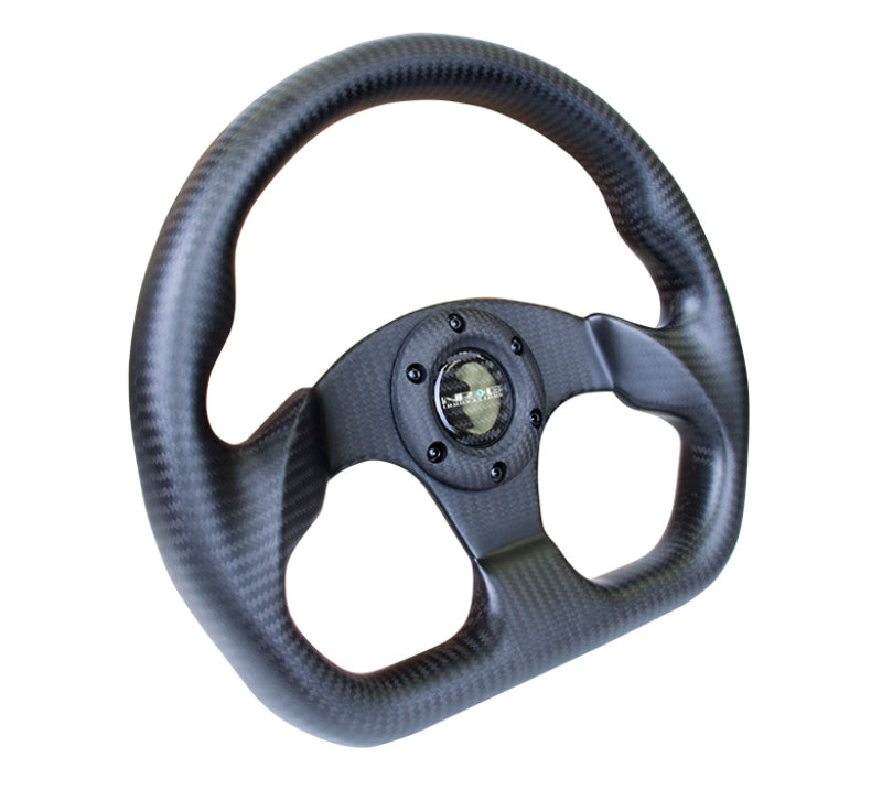 NRG Carbon Fiber Steering Wheel (320mm) Flat Bottom Matte Black Carbon (ST-009CF/MB) - photo 2