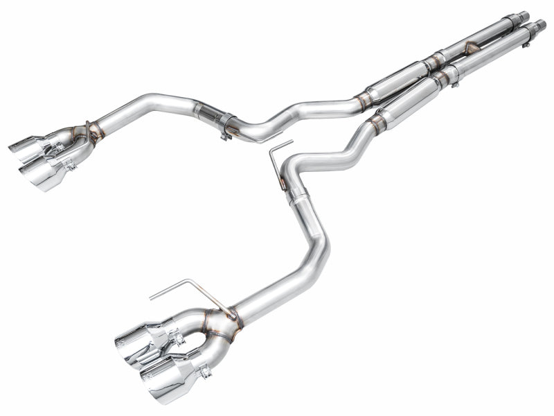 AWE Tuning 2024 Ford Mustang Dark Horse S650 RWD Track Edition Cat-Back Exhaust with Quad Chrome Silver Tips - photo 2
